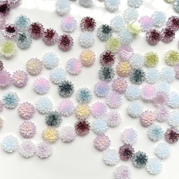 40 штук смешанных новых симпатичных 11 мм мини-гало из смолы, окрашенных цветочным кабошоном с плоской задней частью, альбом для вырезок Kawaii DIY charm jewelry